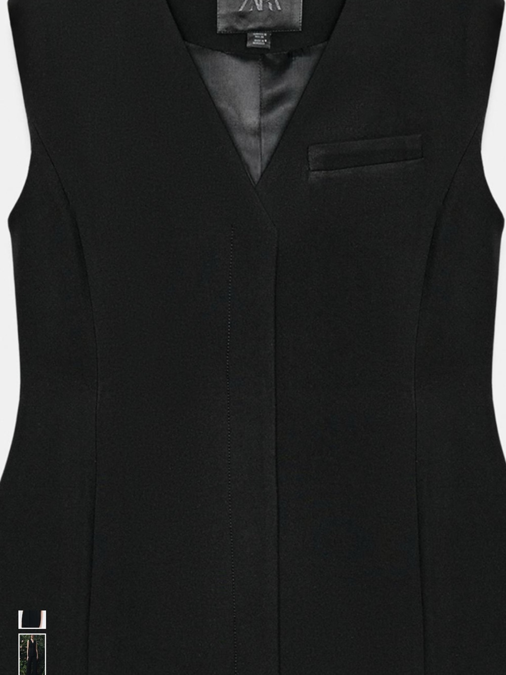 Zara Black Sleeveless Tailored Blazer Dress